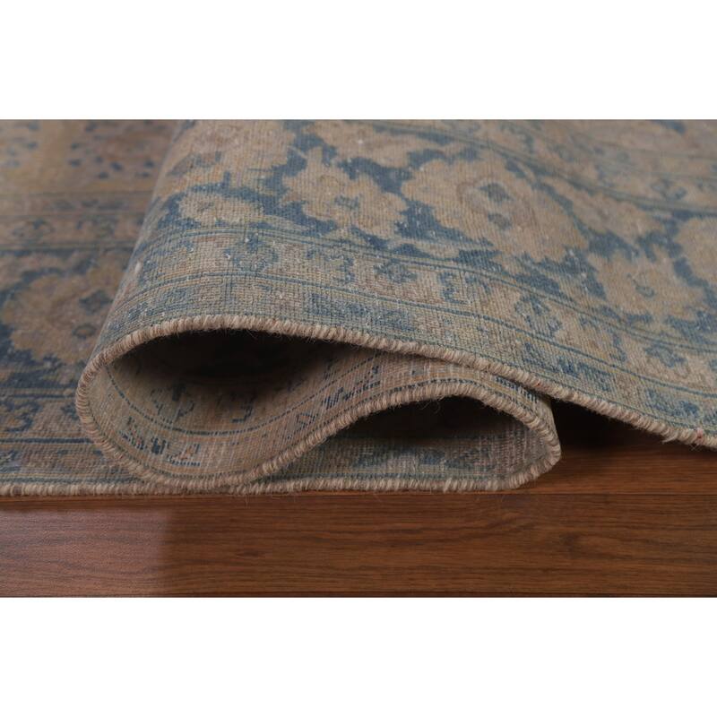 Distressed Najafabad Persian Antique Area Rug Hand-knotted Wool Carpet - 8'4" x 12'2"