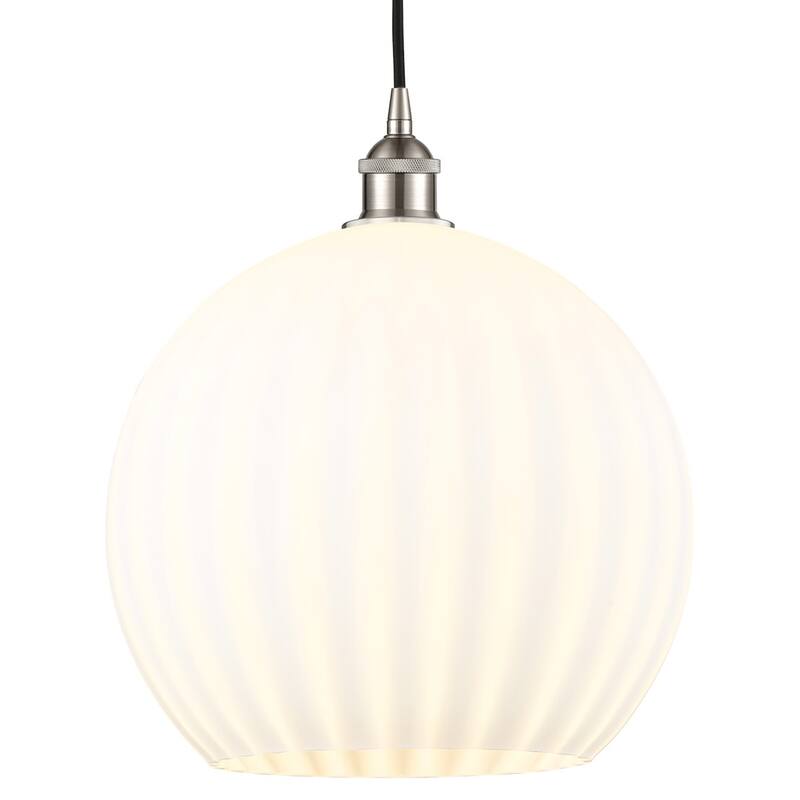 Innovations Lighting 616-1P 17 14 White Venetian Pendant White - Brushed Satin Nickel