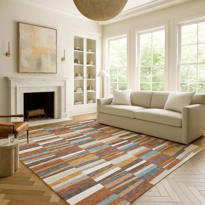 Machine Washable Indoor/ Outdoor Modern Antonito Chantille Rug