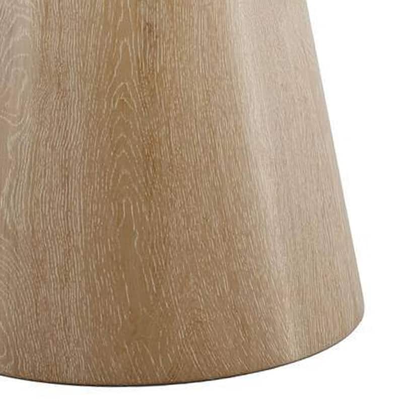 Kily Coffee Table, Pedestal Base, 29 Inch Round Top in Oak Brown