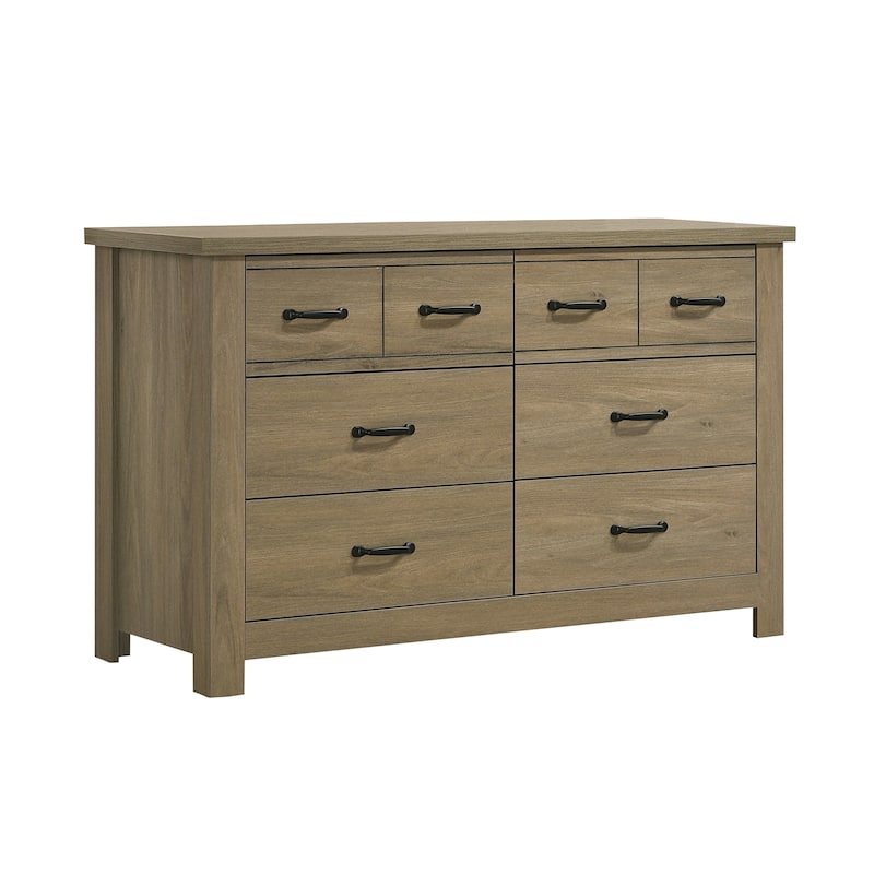 6 Drawers Wooden Dresser - Coffee Gray Oak