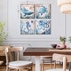 preview thumbnail 4 of 11, Monterey Bay Nautical Ocean Vintage Canvas Wall Art Print, 4 Piece Set