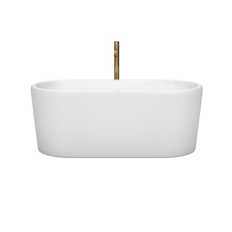 Wyndham Collection Ursula 59" Freestanding Soaking Tub with Tub Filler