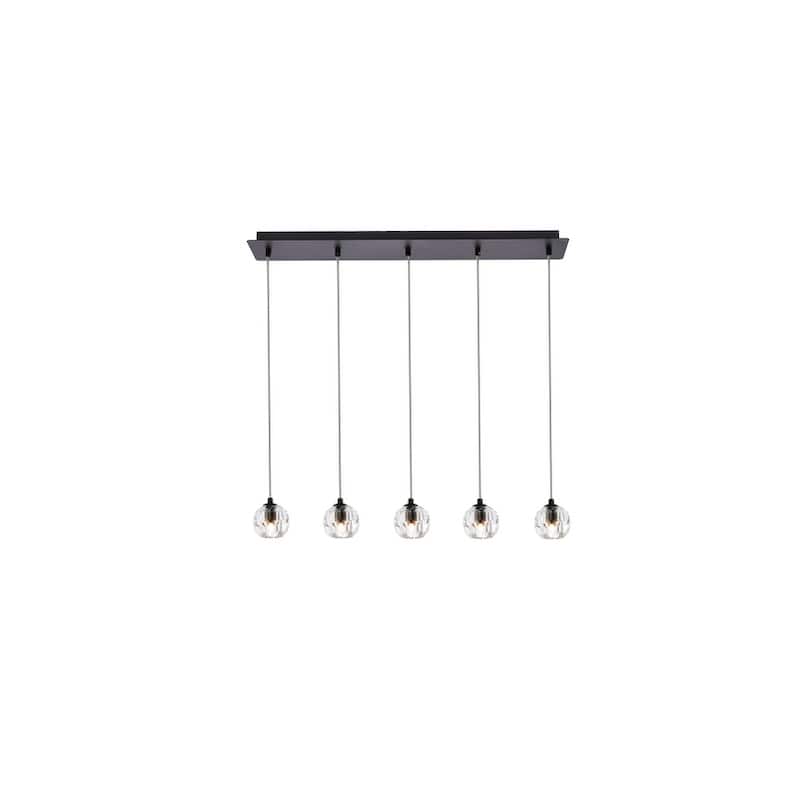 Ella 32-Inch 5-Lights Pendant - N/A - Black
