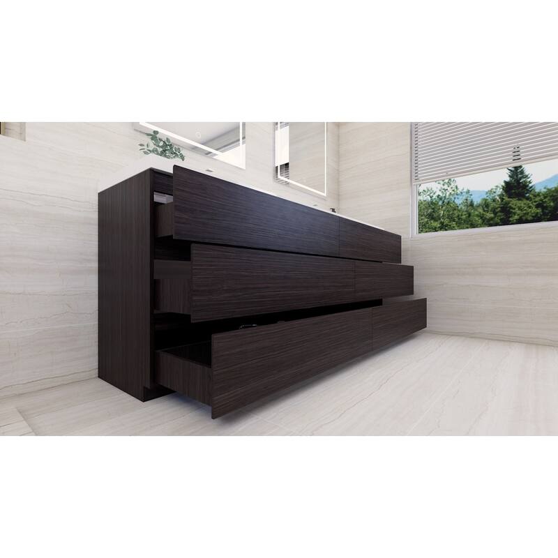 Aron 84'' Freestanding Vanity with Double Reinforced Acrylic Sink