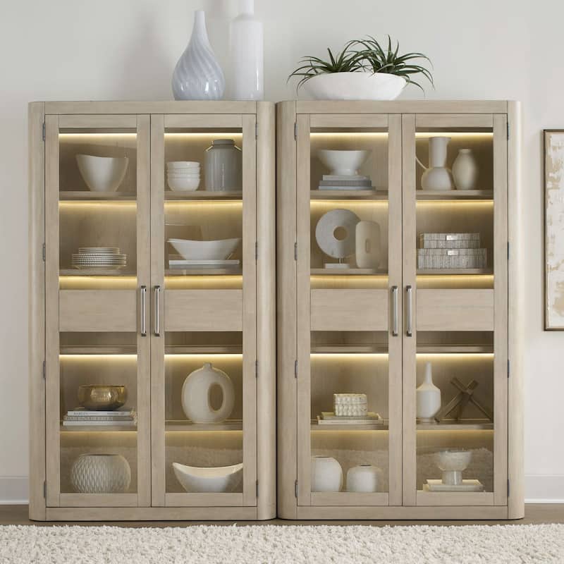 Liberty Furniture South Bend Dining Room Bunching Cabinet - Single, Set of 2 - Width 96" x Depth 18" x Height 80" - Cloud White