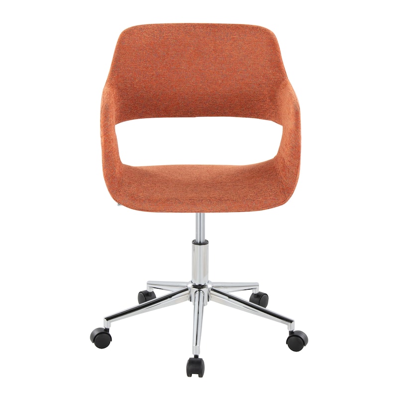 Carson Carrington Vallen Adjustable Task Chair with 5-Star Base - Orange Fabric/Chrome Metal
