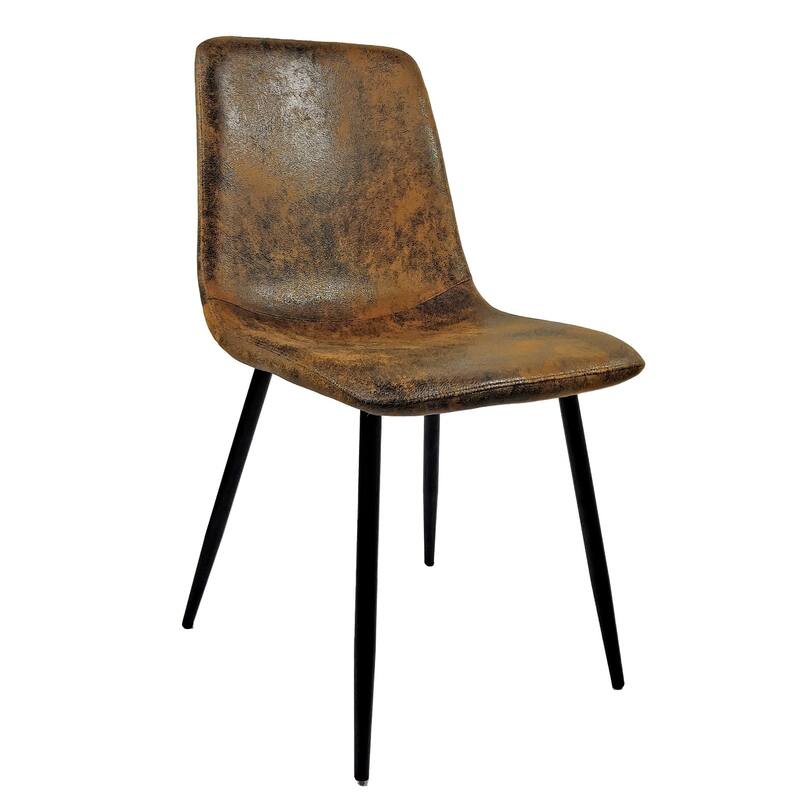 Set of 4 Modern Upholstered Dining Accent Chairs with Metal Legs