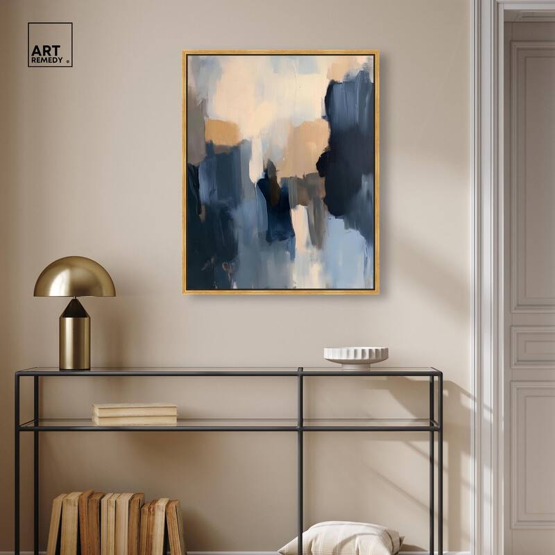 Navy Beige I Canvas by Art Remedy