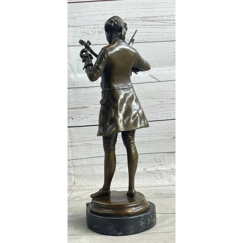 Wolfgang Amadeus Mozart Clical Musician Bronze Statue Sculpture Figure On Marble Base