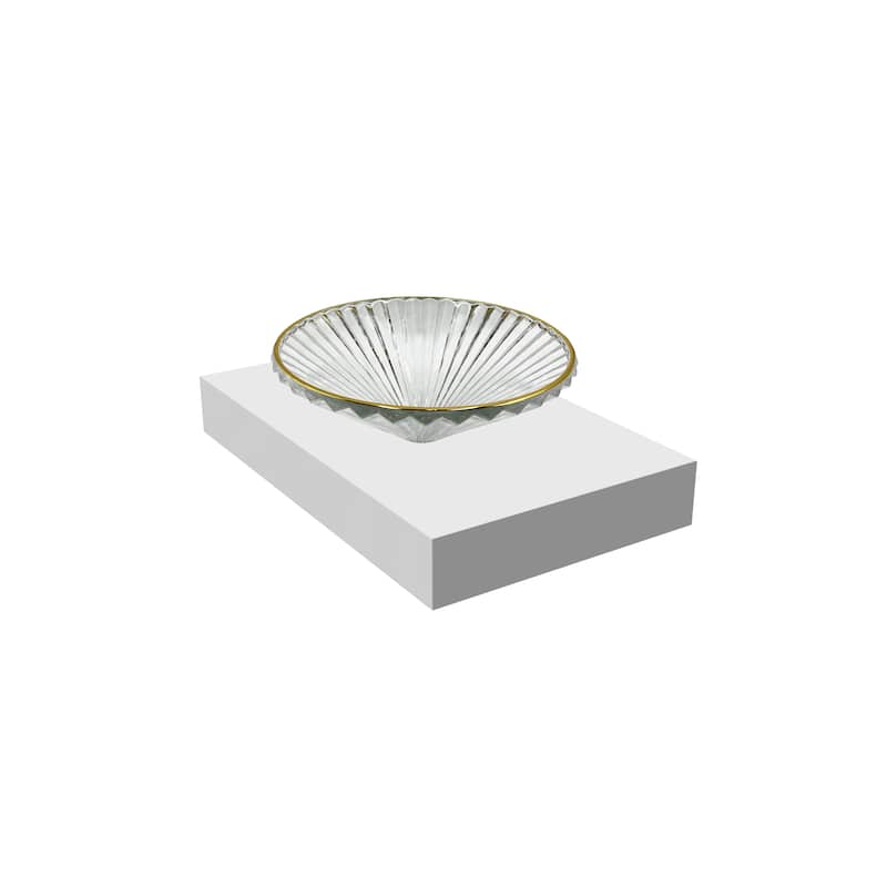 Decorative 20" Round Crystal Vessel Sinks With White Base