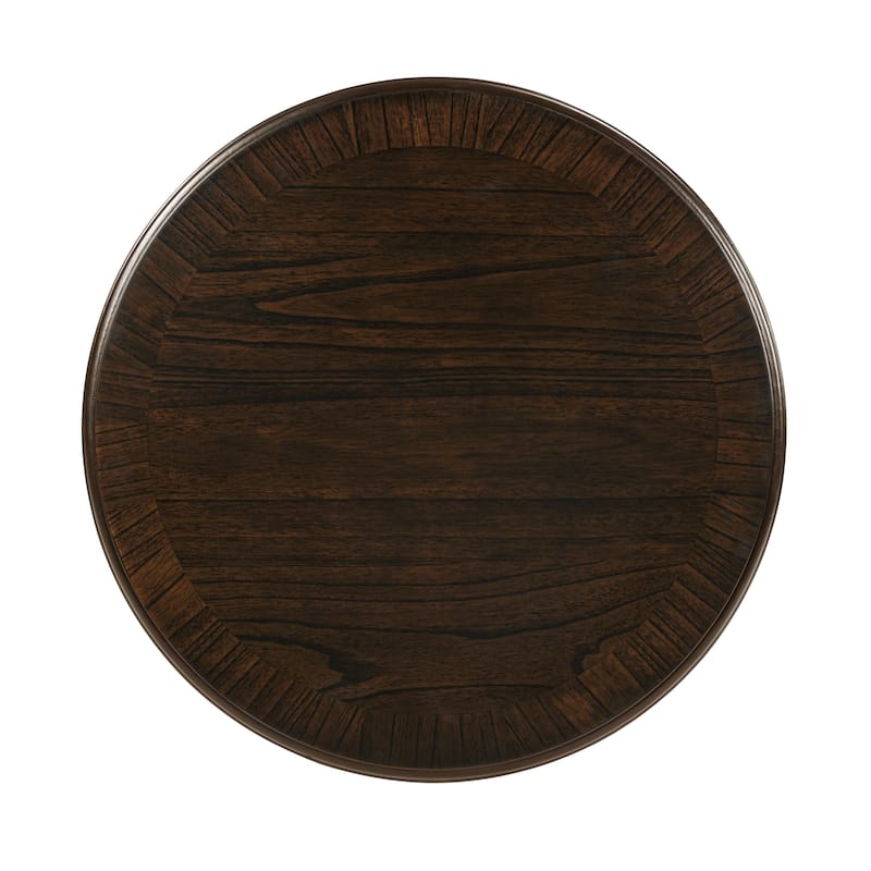 Retro Round Wooden End Table, Sofa Side Table with X-shape Base for Family Dining or Living Room. Espresso