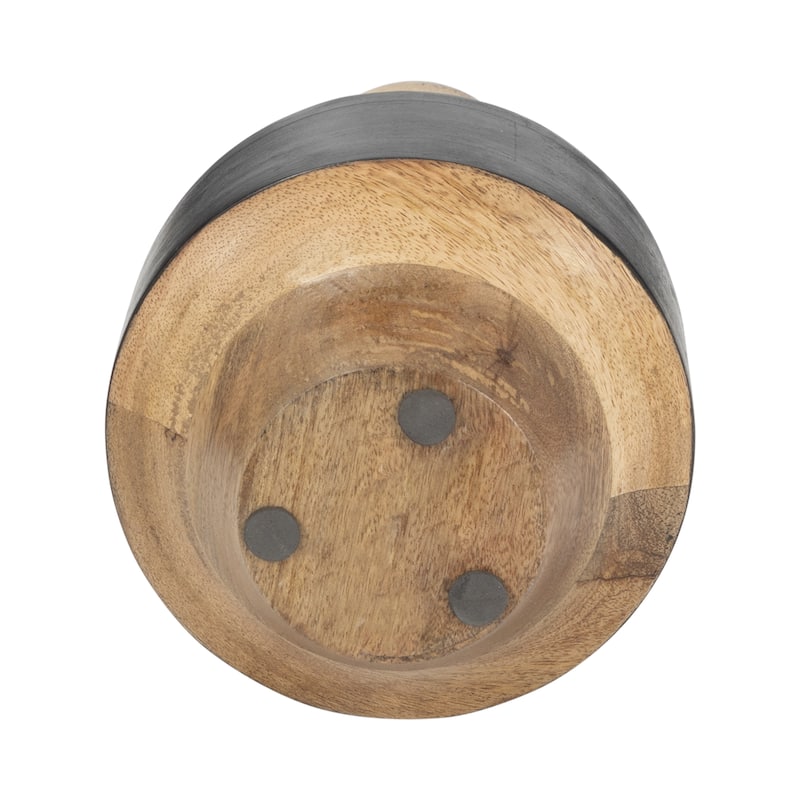 Sagebrook Home Modern Neutral Mango Wood Brown/Black Cylinder Tone Natural Vase