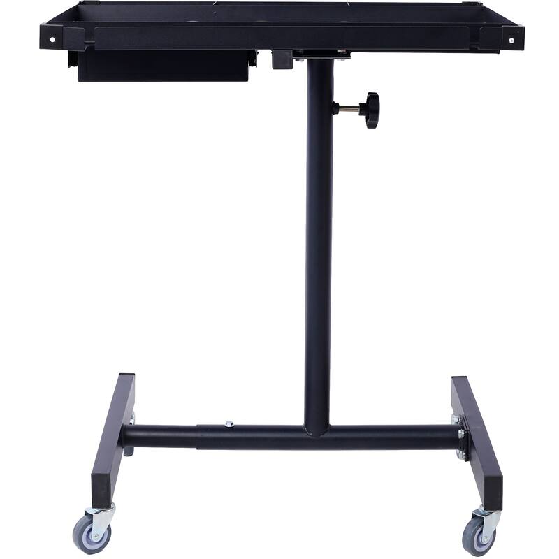 Adjustable Tear Down Work Table with Drawer for Garages, 2.5" Swivel Casters, 220 Pound Capacity, Rubber Corners, Heavy Duty