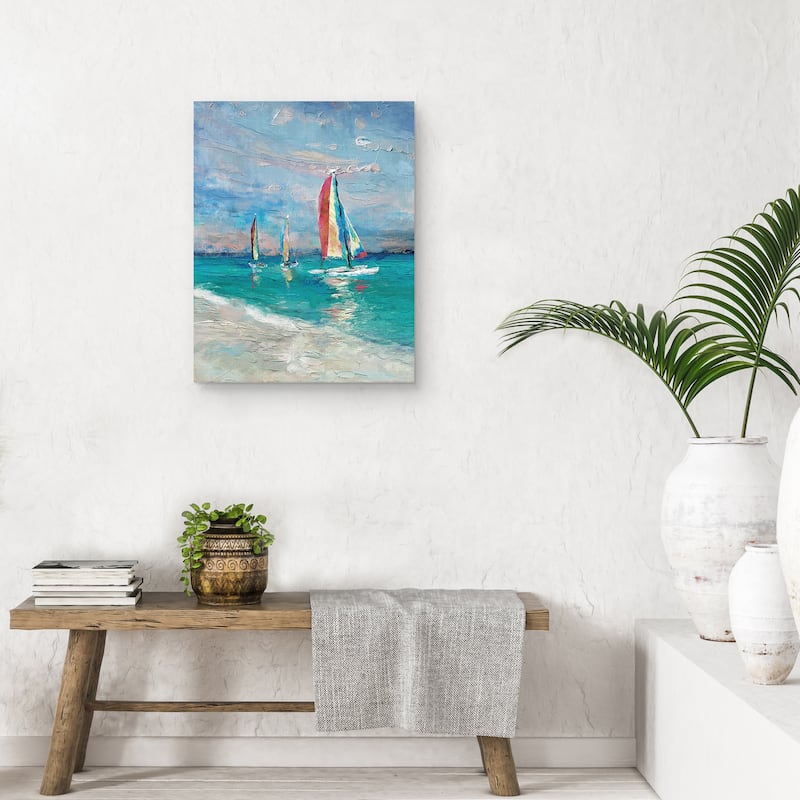 Rainbow Sails by Studio Arts Canvas Art Print