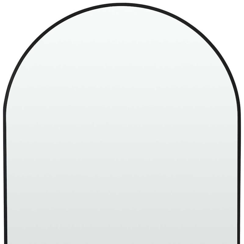 HomeRoots 39" Black Arch Metal Framed Bathroom Vanity Mirror - 28.29 in. x 39.30 in. x 3.53 in.