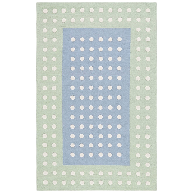 SAFAVIEH Handmade Kids Kenia Dots Wool Rug - 4' x 6' - Blue/Green
