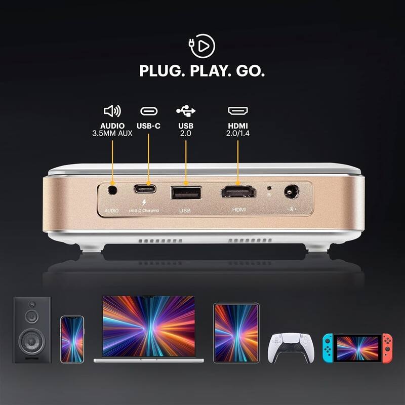 Kodak Luma 450 Smart Projector, Full HD Portable Pico Projector with 80" Screen, Tripod, Remote & Case