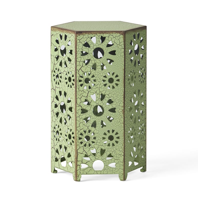 12"Side Table Outdoor Floral Side Table by Christopher Knight Home
