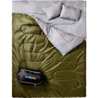 Sleepingo Double Sleeping Bag for Backpacking, Camping, Queen Size