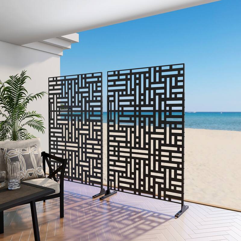 Outdoor Privacy Screen with Stand (Set of 2)