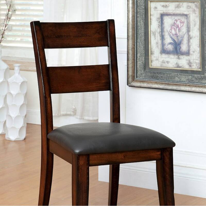Dickinson I Cottage Side Chair Withpu Seat, Dark Cherry, Set Of 2 - 39.25 H x 19.25 W x 23 L Inches