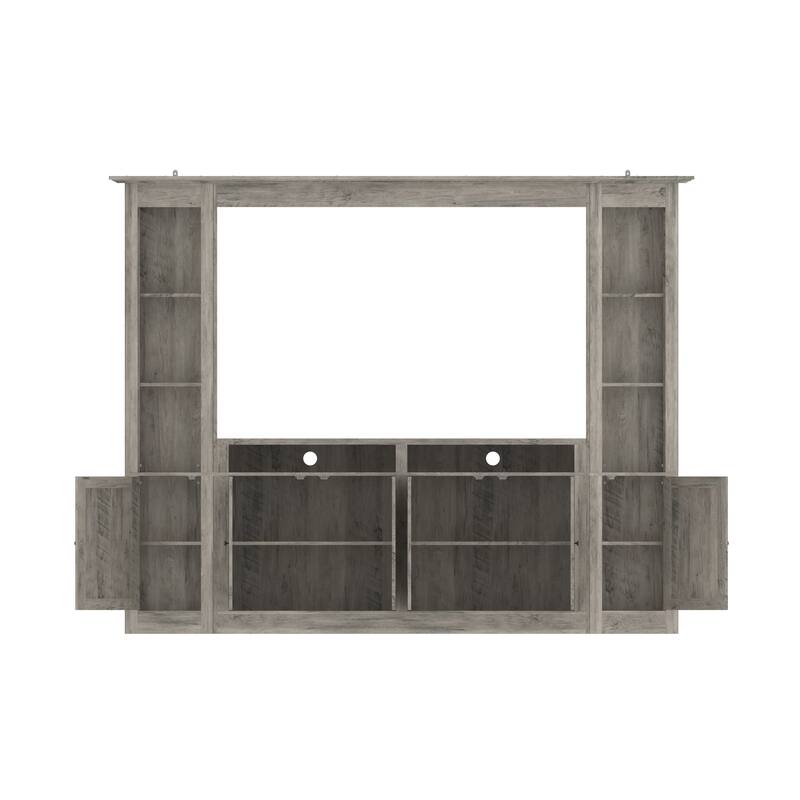 Entertainment Center for 70 Inch TV, Large Media Console with Storage Cabinets Farmhouse TV Wall Unit