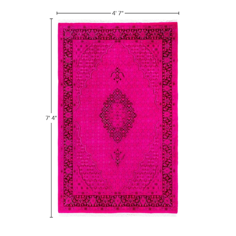 Overdyed One-of-a-Kind Hand-Knotted Area Rug - Pink - 4' 7" x 7' 4"