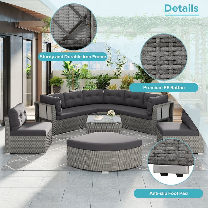 Outdoor Furniture Daybed Rattan Sectional Furniture Set