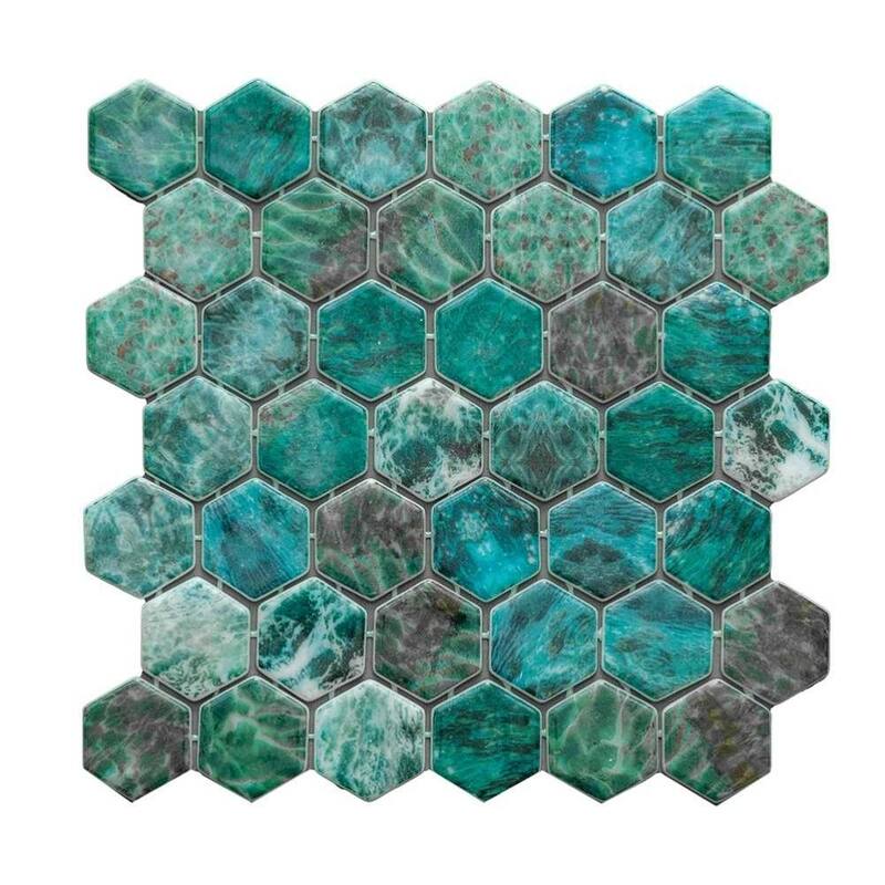 Eterna Hex 2x2 Glass Hexagon Mosaic Tile - Floor, Wall & Backsplash