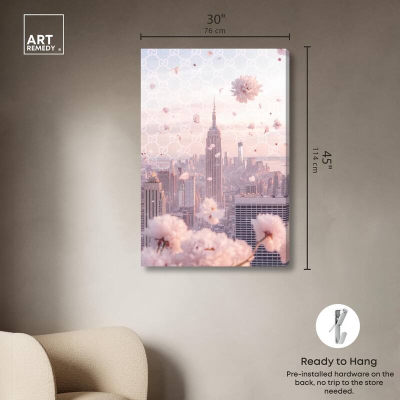 Raining Petals in NYC Canvas by Art Remedy, Gallery Wrapped