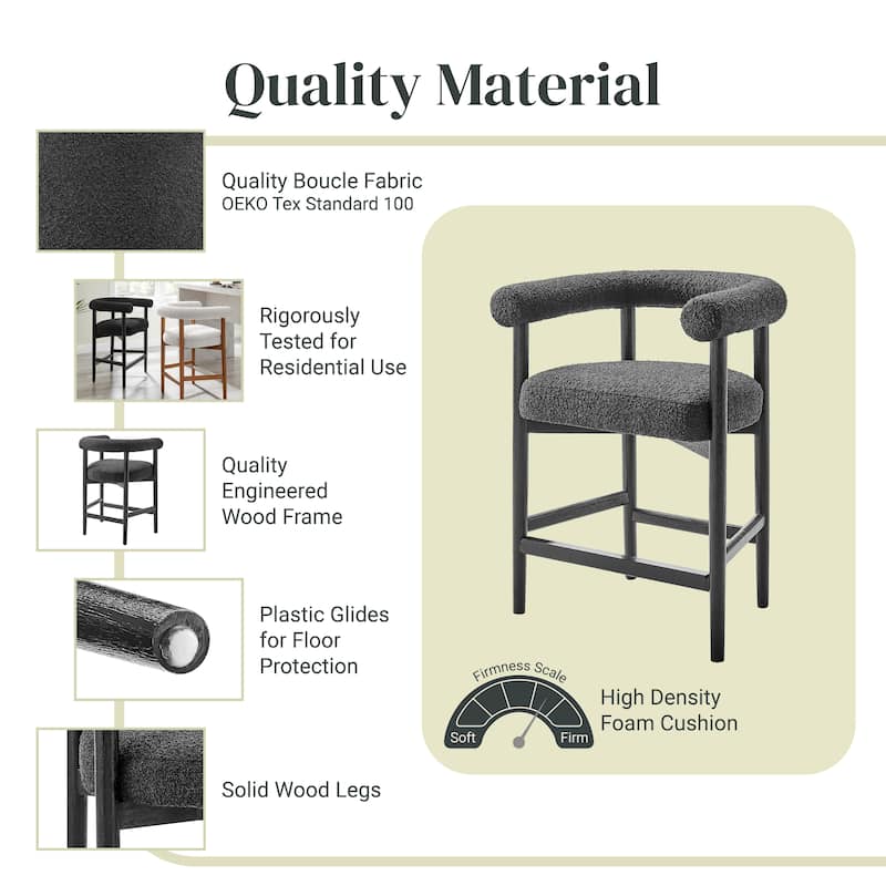 NPD Furniture Keanu Boucle Counter Stool