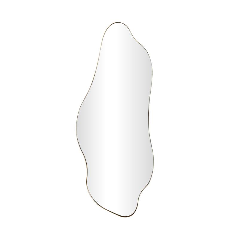 Metal Abstract Wavy Wall Mirror - Gold - Roche River Decor