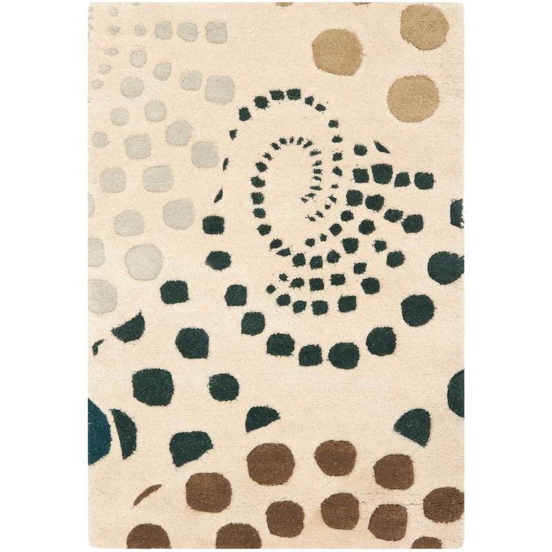SAFAVIEH Handmade Soho Ashleigh Dots N.Z. Wool Rug - 2' x 3' - Beige/Multi