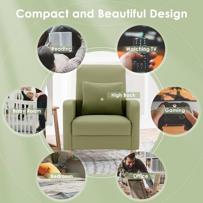 Fabric/Leather Modern Accent Chairs with Lounge Seat