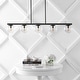 preview thumbnail 16 of 24, Luca Parisian 45.5" 5-Light Modern Glam Iron Globe Linear LED Pendant by JONATHAN Y