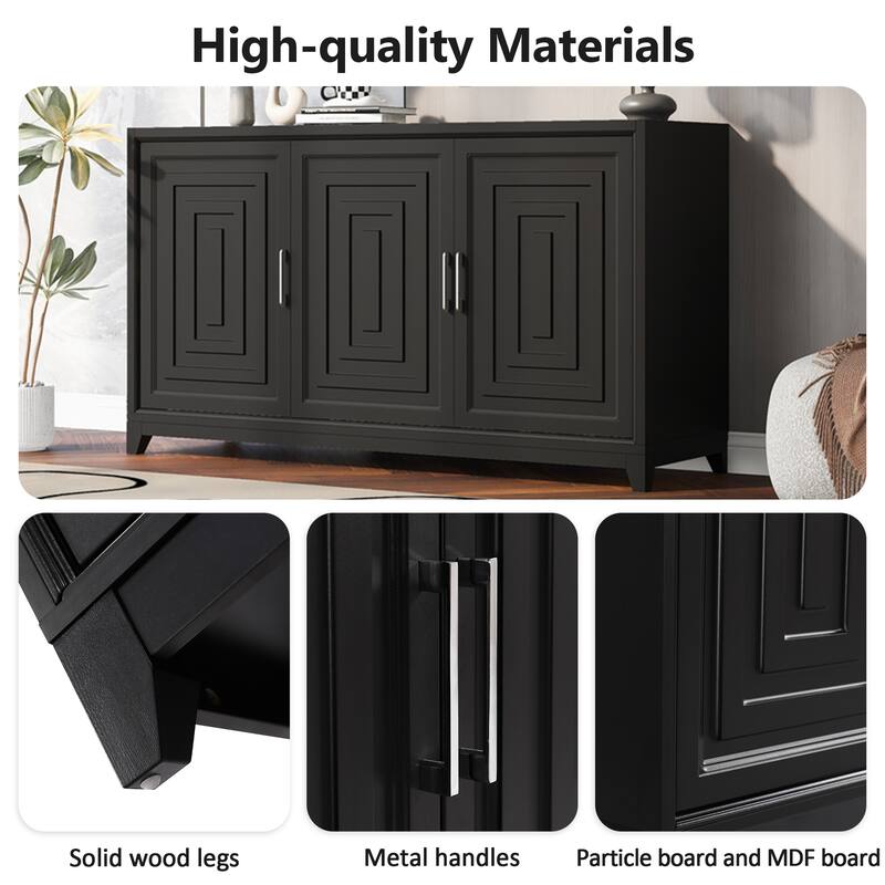Roomfitters Modern TV Stand for up to 65 Inch TV, Media Console Cabinet with Two Spacious Storage Compartments