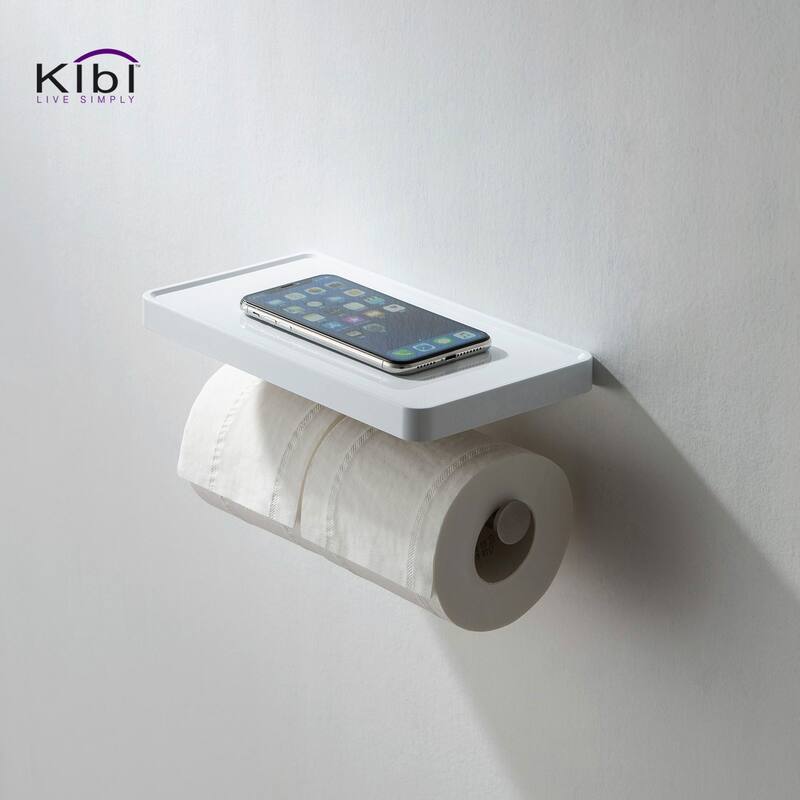 Bathroom Brushed Nickel Hardware Accessory Wall Mounted Tissue Holder with Shelf