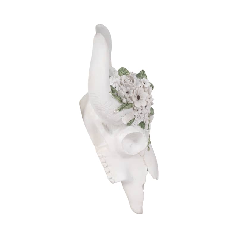 Sagebrook Home Bull Skull With Succulents, Multi, Novelty