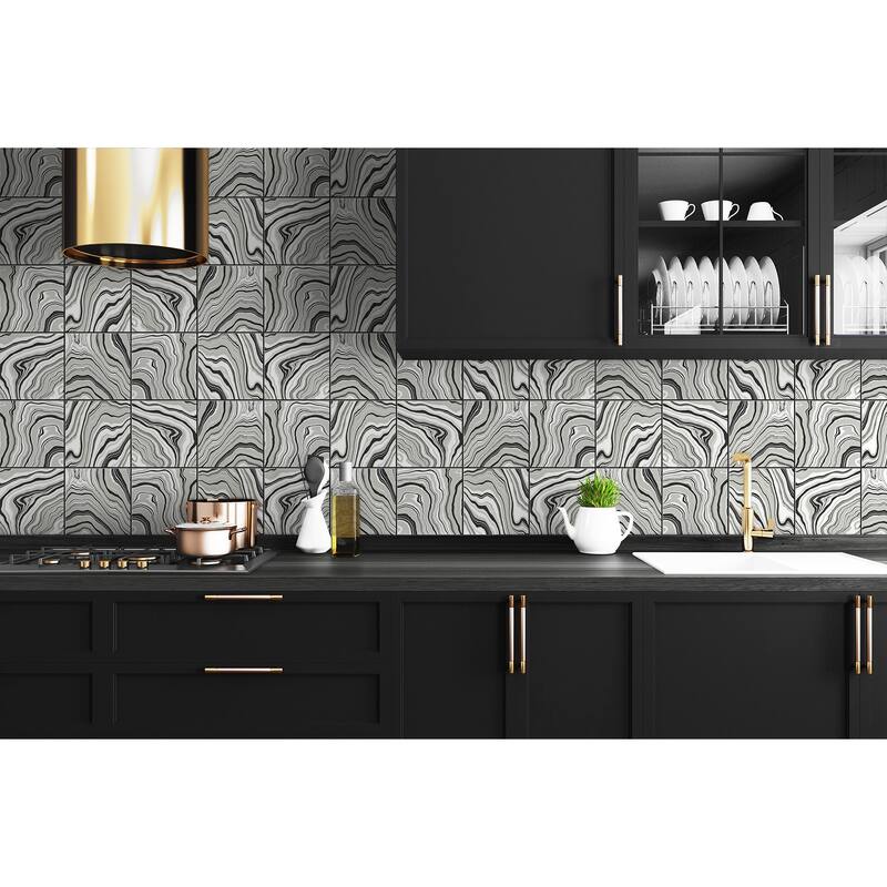 Luxe Haven Marbled Tile Peel and Stick Wallpaper