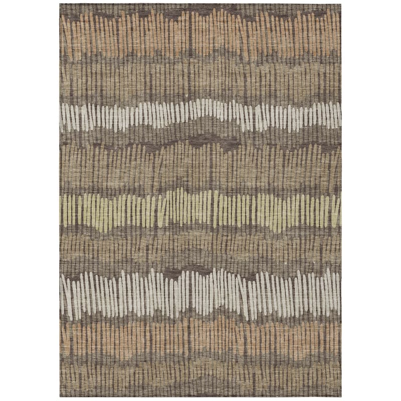 Machine Washable Indoor/ Outdoor Chantille Abstract Stripe Rug