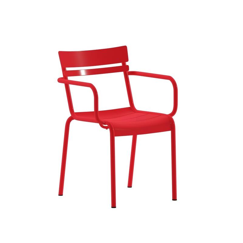 Modern Commercial Grade 2 Slat Indoor/Outdoor Steel Stack Chair