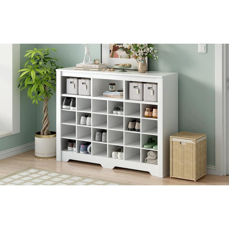 Modern Shoe Cabinet with Curved Base, Versatile Sideboard