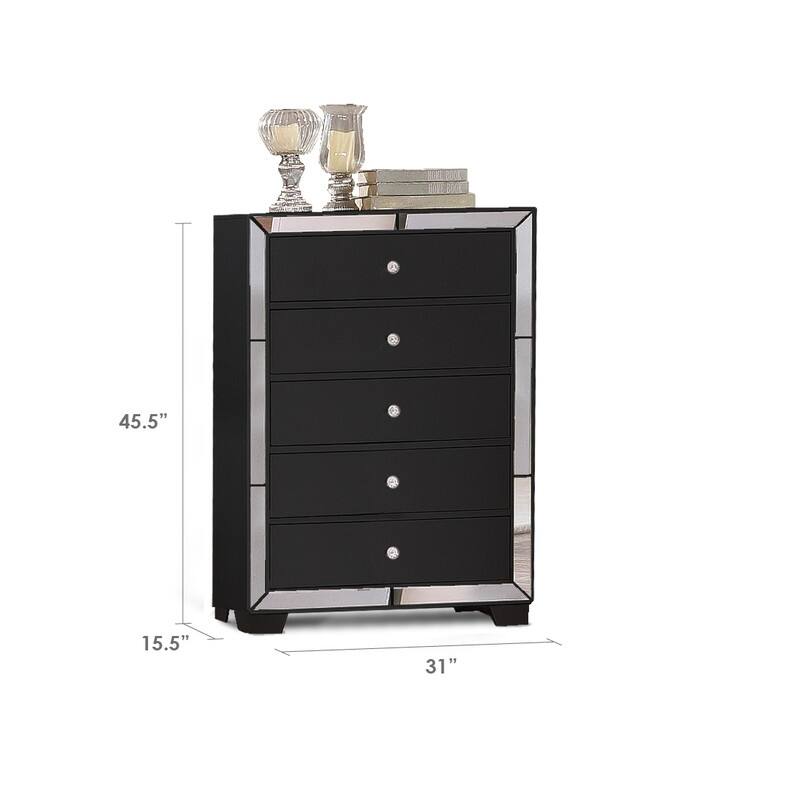 Everly a Crystal Tufted with LED lightning Bedroom Set