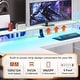 preview thumbnail 11 of 36, 67" L Gaming Shaped Desk Storage Shelves Power Outlet 2 Drawers