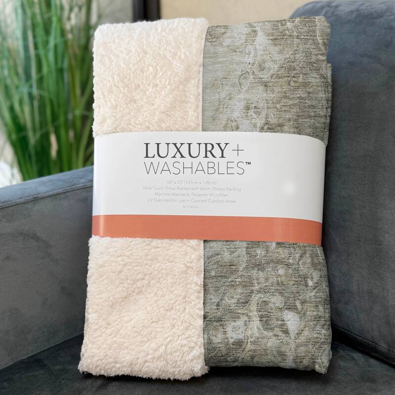 Premium Machine Washable Abstract Flow Sherpa Throw Blanket