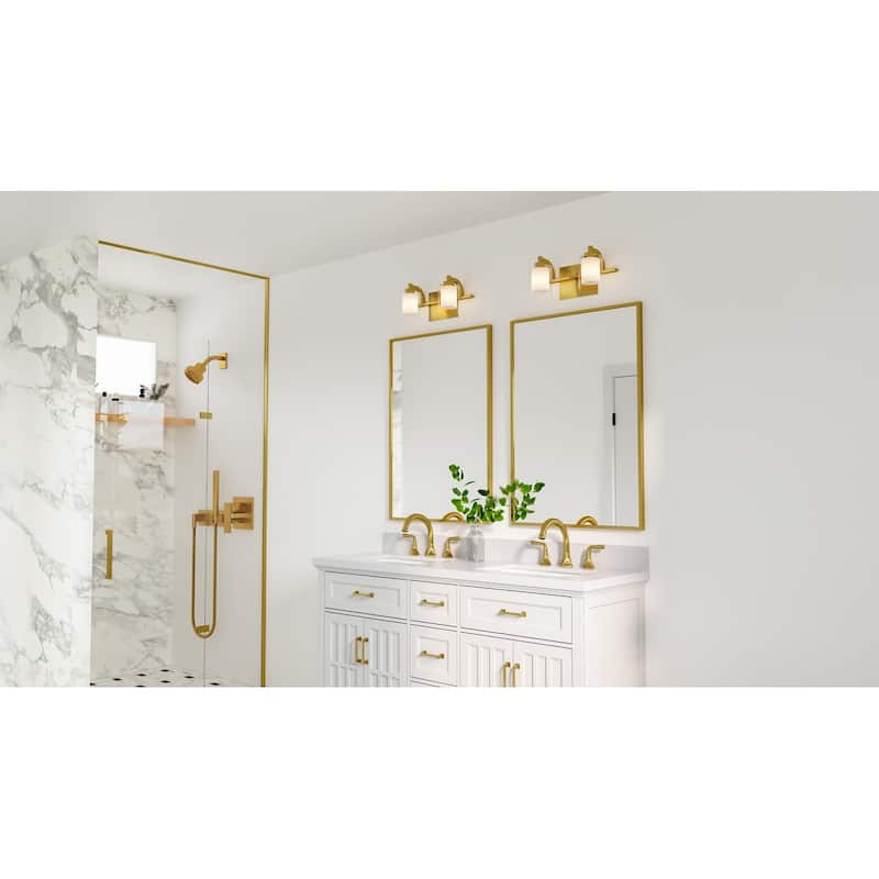 Kolt 2-Light Brushed Gold Bath Light