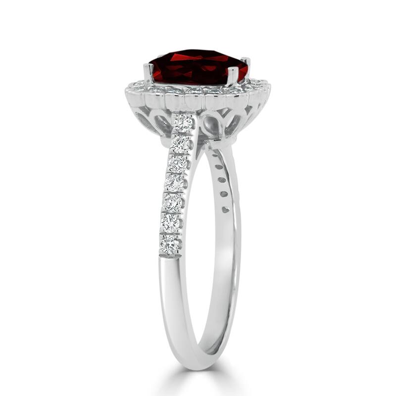 Auriya Vintage 1 1/3ct Cushion-cut Garnet Halo Diamond Engagement Ring 1/2ctw 14k Gold