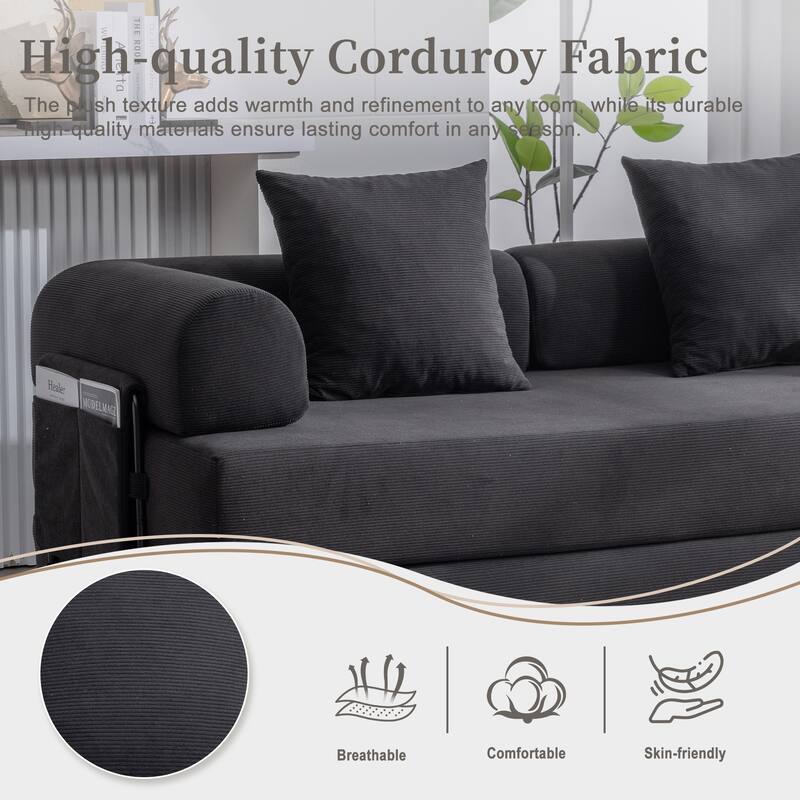Foldable and compressible sofa, featuring a sturdy metal frame, It allows you to freely create a personalized leisure area