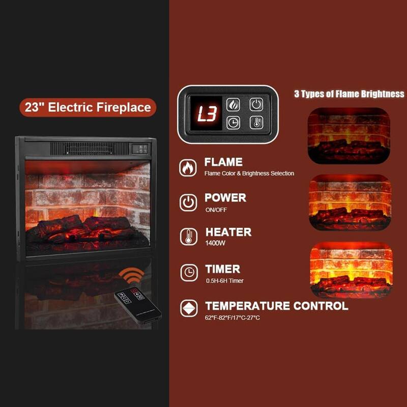 72 inch LED Electric Fireplace with Mantel Fireplace TV Stand Entertainment Center
